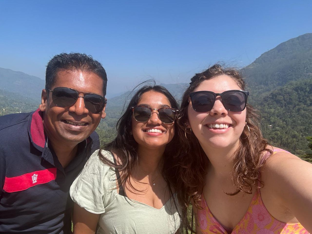 Mountain view group selfie – hill country adventure private tour Sri Lanka